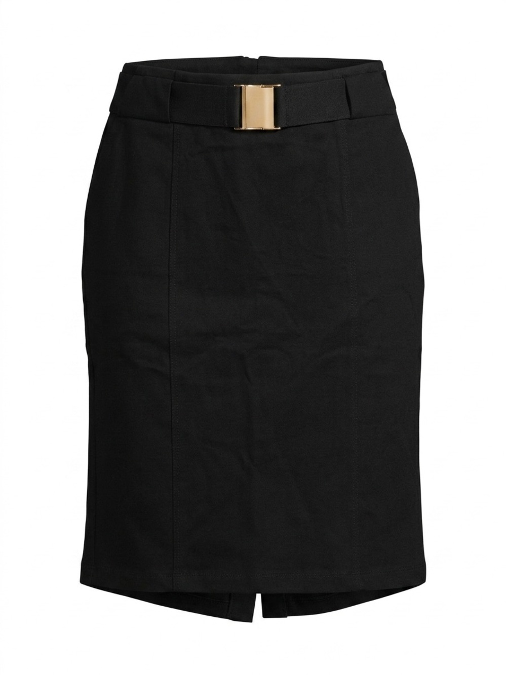 Have Black Pencil Skirt with Gold Buckle Detail